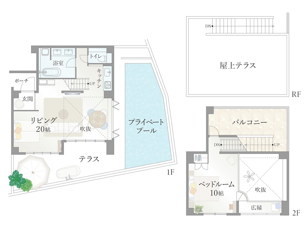 ラグジュアリー ヴィラ バルコニー オーシャンビュー 客室9 | Resort Villa KAPUKA 古宇利島