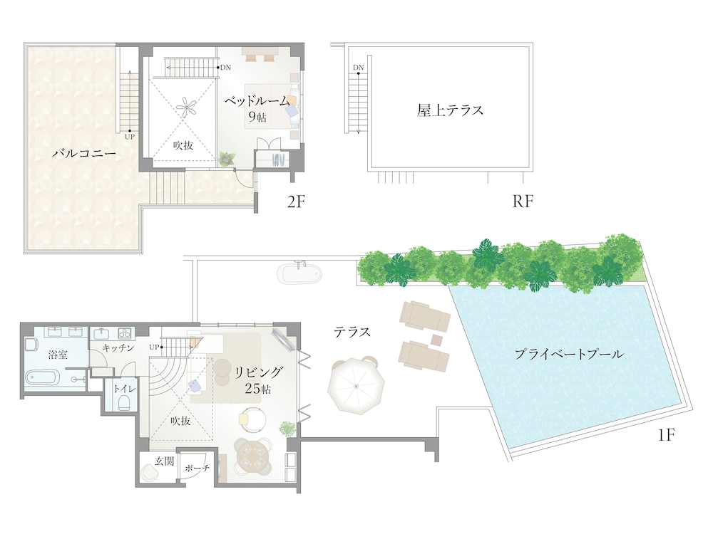 ラグジュアリー ヴィラ キングベッド 1 台 バルコニー オーシャンビュー 客室11 | Resort Villa KAPUKA 古宇利島