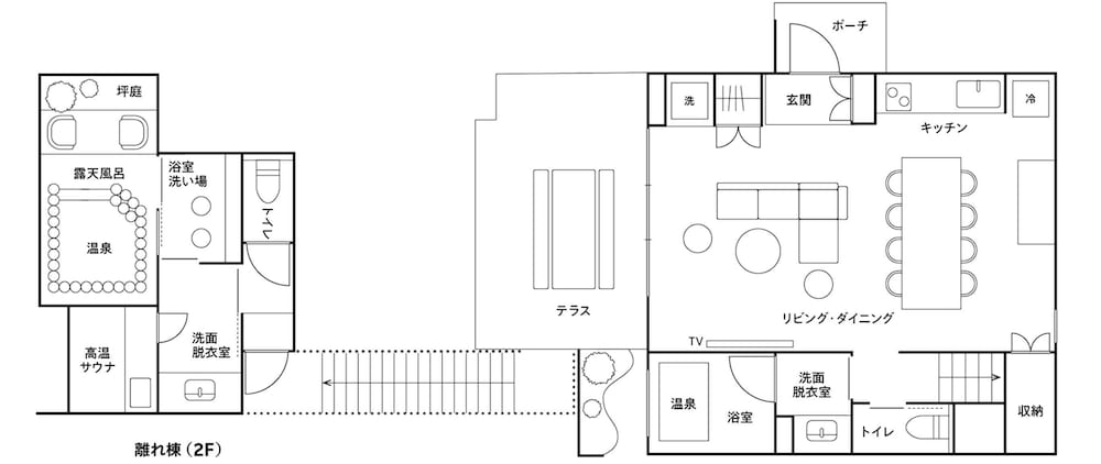 [B]2ダブル+布団4組/露天風呂/８名定員 禁煙 フロアマップ0 | Rakuten STAY VILLA 由布院温泉