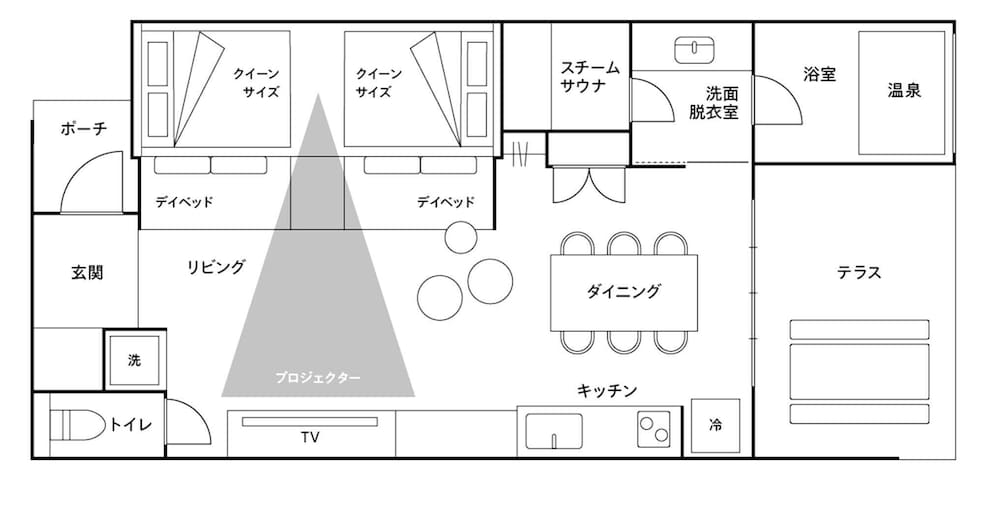 [C]2クイーン+2デイベッド/天然温泉,スチームサウナ 禁煙 フロアマップ0 | Rakuten STAY VILLA 由布院温泉