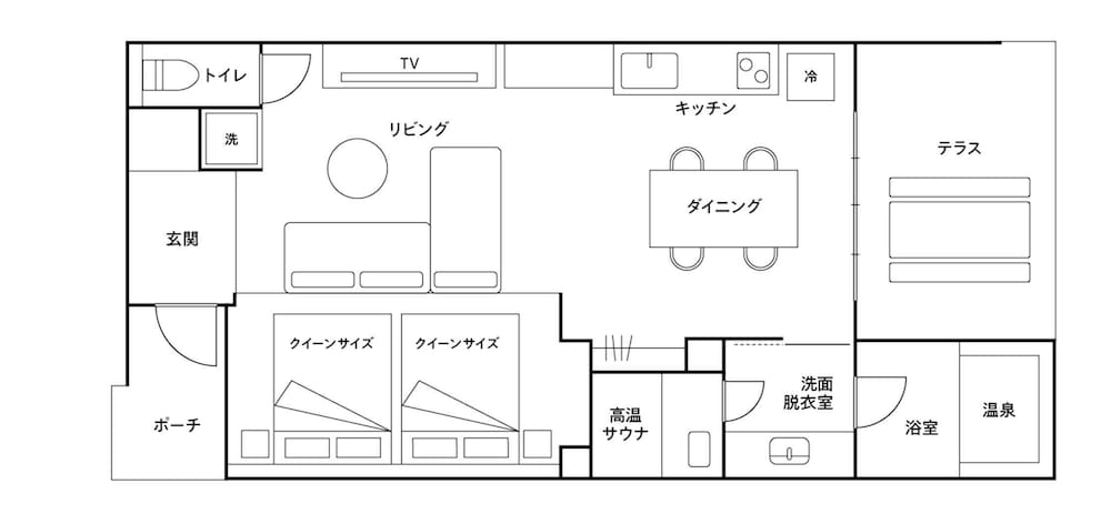 [D]2クイーン/天然温泉,サウナ 禁煙 フロアマップ0 | Rakuten STAY VILLA 由布院温泉