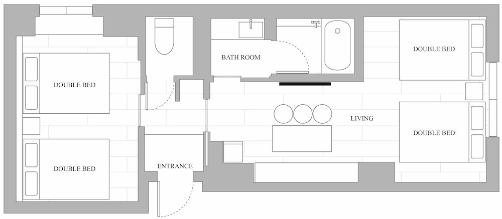 ファミリー スイート フロアマップ0 | グレイスステイ広島平和公園