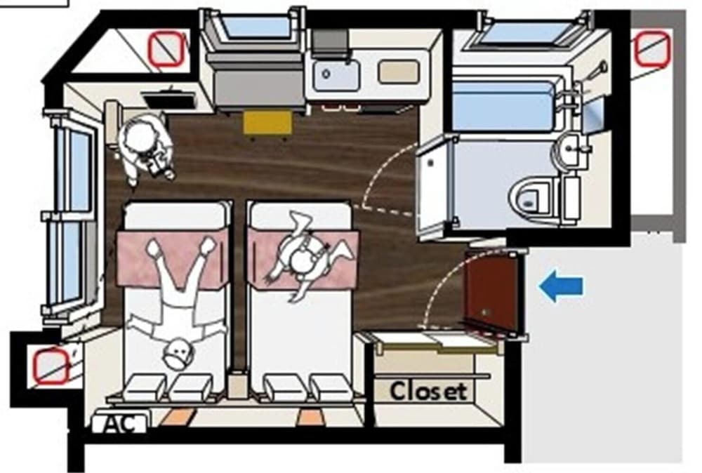 トリプルルーム 禁煙 フロアマップ0 | 宿家 浅草 粋