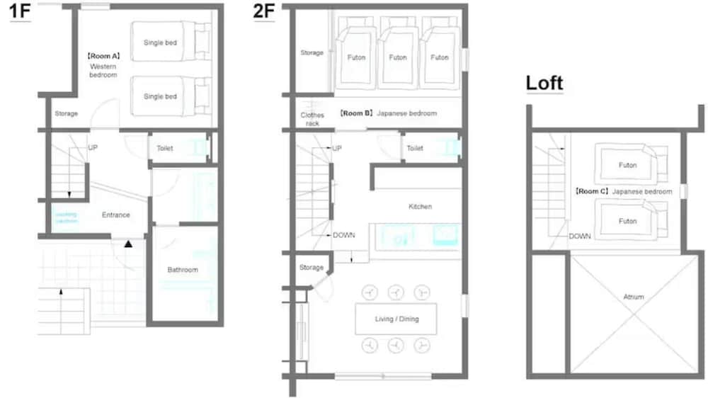 デザイン ヴィラ 3 ベッドルーム フロアマップ0 | 四季の彩 箱根彫刻の森