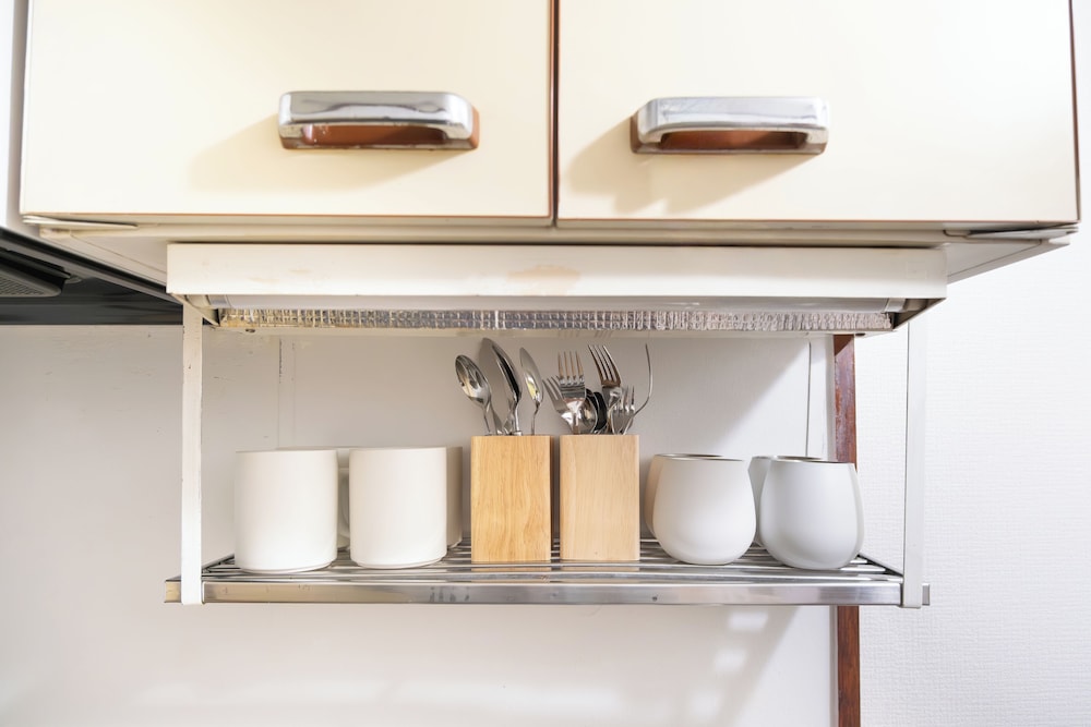 アパートメント 禁煙 (302) 専用キッチン1 | Fukuoka Hakata Stay Balcony and Laundry