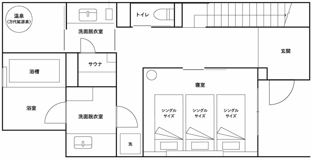 デラックス デュープレックス 禁煙 (B,hotspringbath&sauna,No pets allowed) フロアマップ0 | Rakuten STAY VILLA 草津温泉