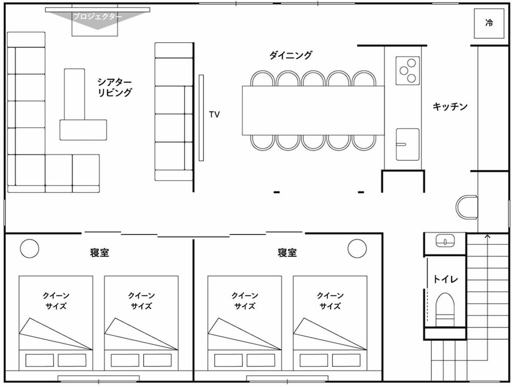 ラグジュアリー ヴィラ 禁煙 (A,hotspringbath&sauna,No pets allowed) フロアマップ1 | Rakuten STAY VILLA 草津温泉