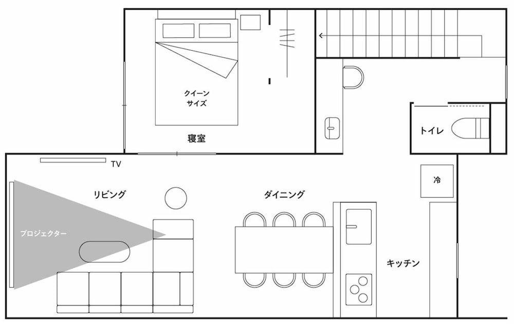 スタンダード デュープレックス ([C]3Queen/hotspring&sauna,No pets) フロアマップ0 | Rakuten STAY VILLA 草津温泉