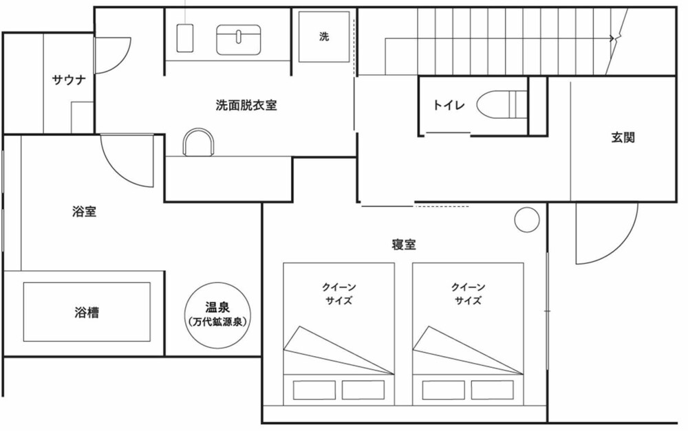 スタンダード デュープレックス ([C]3Queen/hotspring&sauna,No pets) フロアマップ1 | Rakuten STAY VILLA 草津温泉