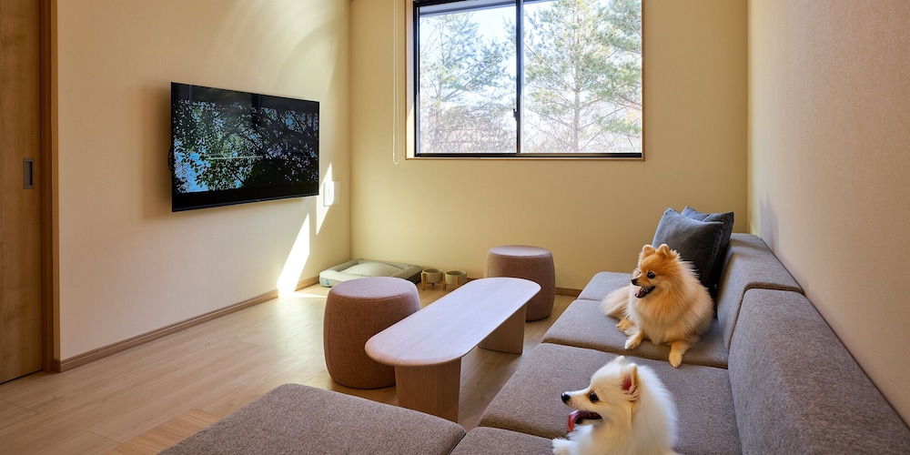 デュープレックス ベッド (複数台) 禁煙 ([E]6Single/hotspringbath,Dog Friendly) リビング エリア1 | Rakuten STAY VILLA 草津温泉