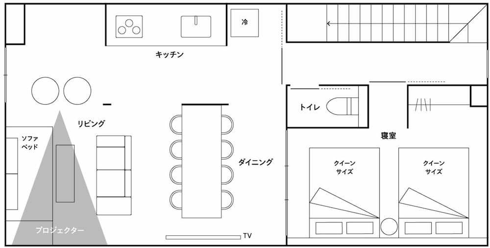 デラックス デュープレックス 禁煙 (B,hotspringbath&sauna,No pets allowed) フロアマップ1 | Rakuten STAY VILLA 草津温泉