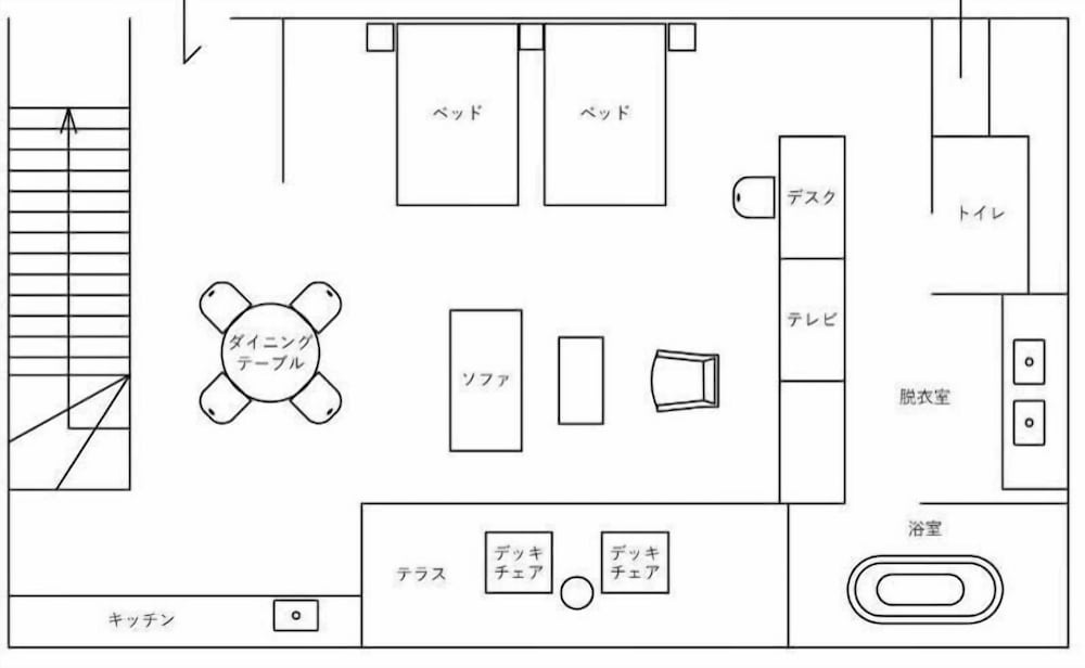 ベーシック ツインルーム バルコニー マウンテンビュー フロアマップ0 | HACIENDA VISON HOTEL (ハシェンダ ヴィソン ホテル)