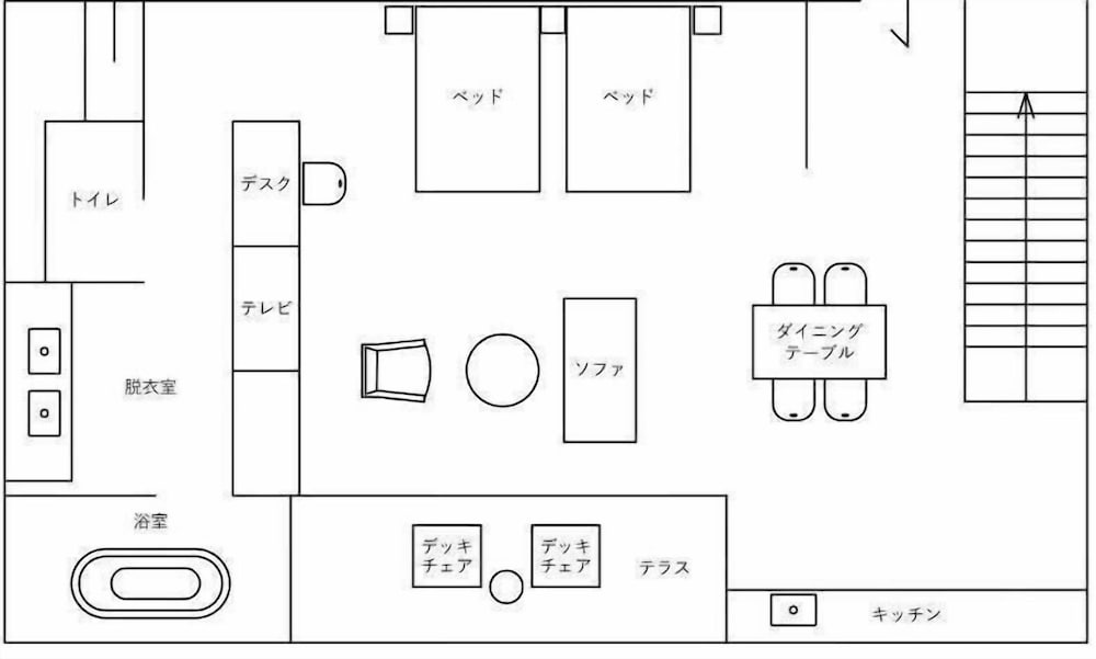 ベーシック ツインルーム ラナイ マウンテンビュー フロアマップ0 | HACIENDA VISON HOTEL (ハシェンダ ヴィソン ホテル)