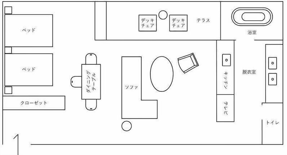 ベーシック ツインルーム ラナイ コートヤードビュー フロアマップ0 | HACIENDA VISON HOTEL (ハシェンダ ヴィソン ホテル)