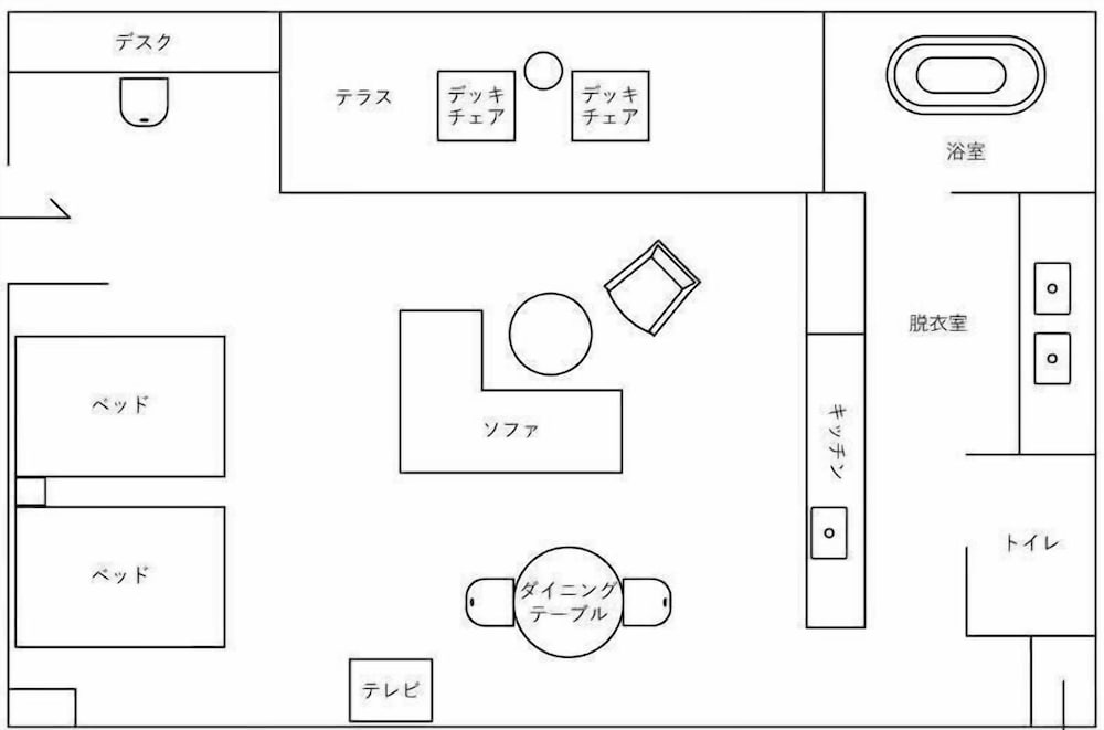 ベーシック ツインルーム バルコニー ガーデンビュー フロアマップ0 | HACIENDA VISON HOTEL (ハシェンダ ヴィソン ホテル)