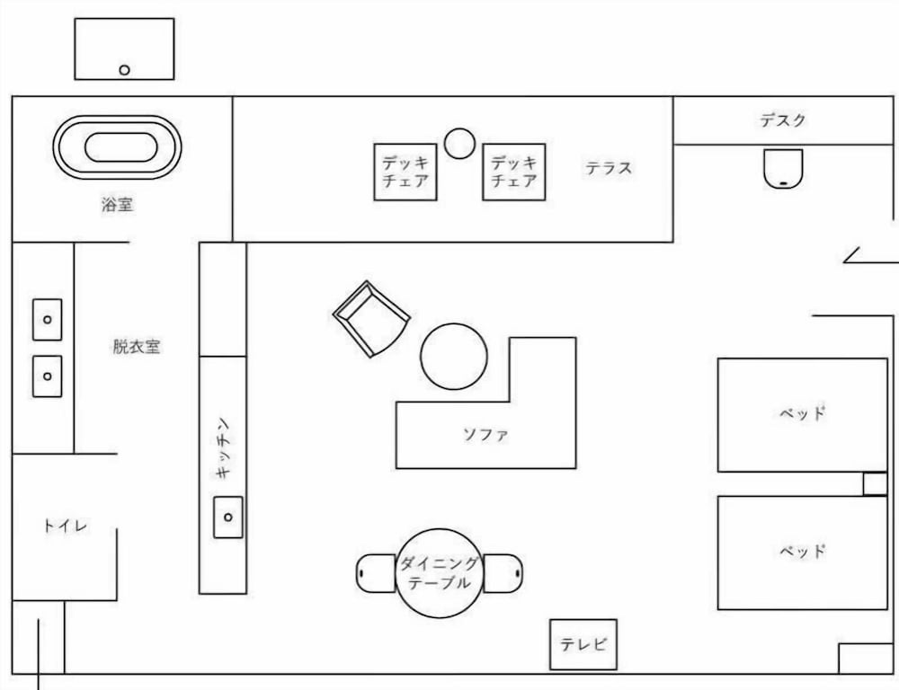 ベーシック ツインルーム バルコニー ガーデンビュー フロアマップ0 | HACIENDA VISON HOTEL (ハシェンダ ヴィソン ホテル)