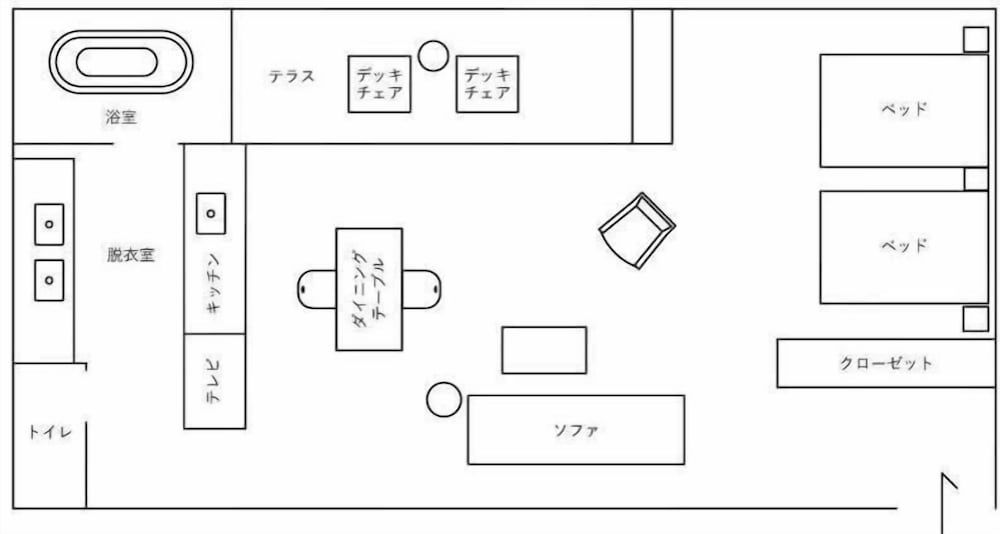 ベーシック ツインルーム バルコニー ガーデンビュー フロアマップ0 | HACIENDA VISON HOTEL (ハシェンダ ヴィソン ホテル)