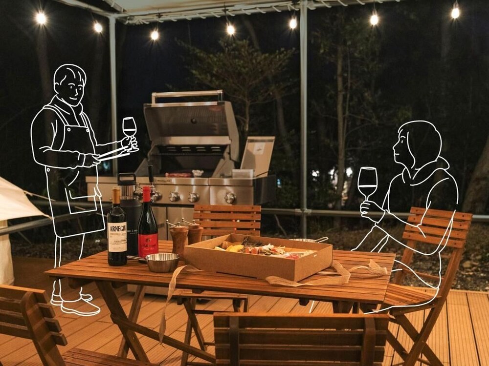 屋外ダイニングエリア1 | K`s Camp 伊豆高原 グランピング 屋外ダイニングエリア1 | K`s Camp 伊豆高原 グランピング