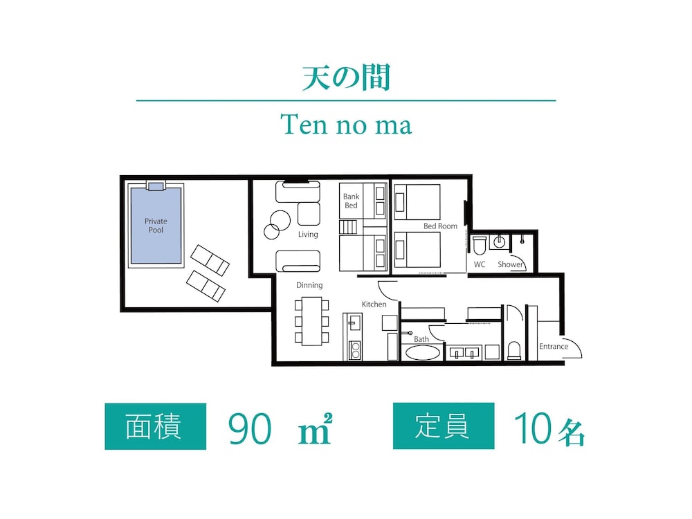デラックス ヴィラ バルコニー プールビュー 客室1 | 琉心 RUSIN Private Pool Villa ONNA