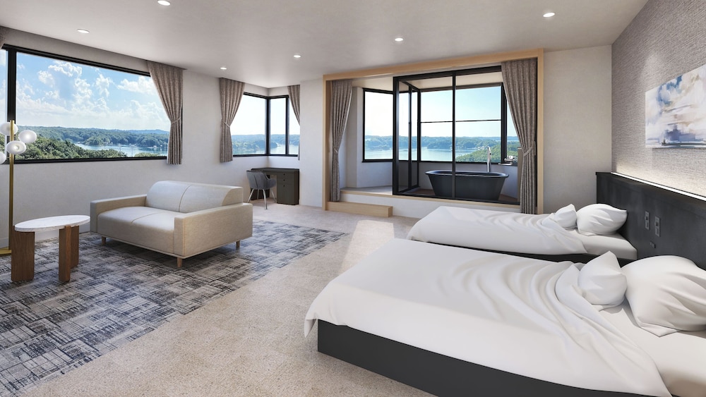 [禁煙] ジュニアスイート露天風呂付ツイン 内風呂あり | 大江戸温泉物語Premium 志摩彩朝楽