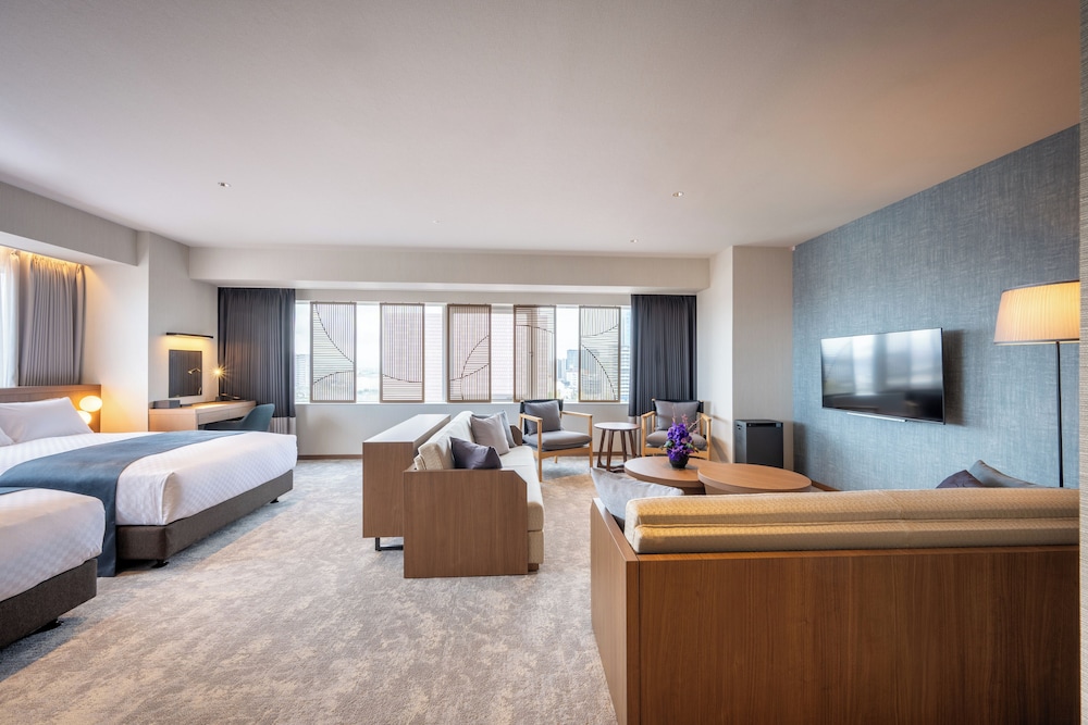 エグゼクティブ ツインルーム ダブルベッド 2 台 禁煙 リバービュー 客室1 | 新潟グランドホテル