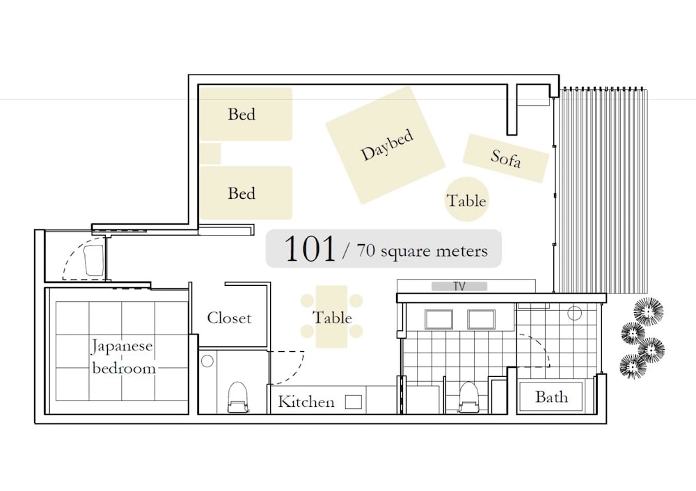リバービュールーム　101 フロアマップ0 | 葵 HOTEL KYOTO