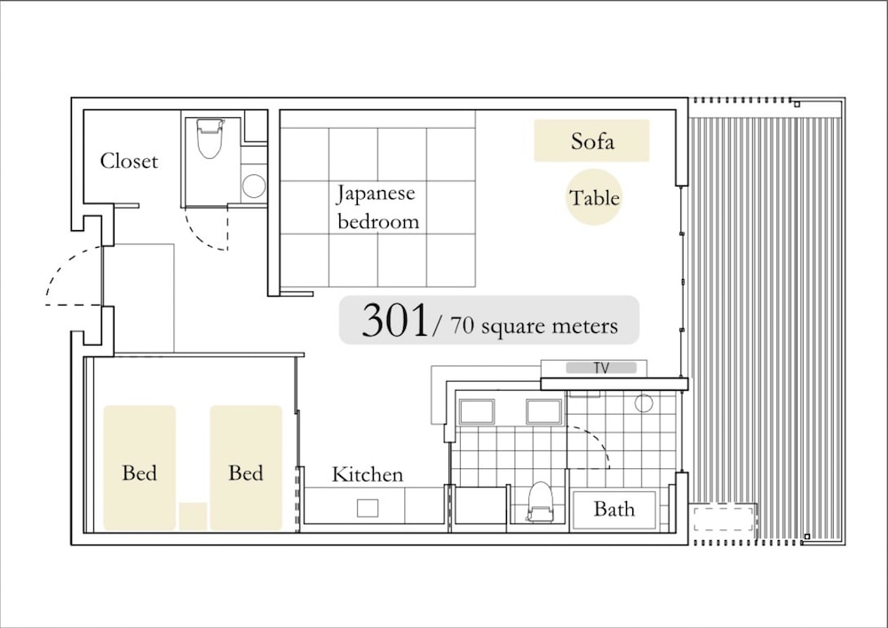 リバービュールーム　301 フロアマップ0 | 葵 HOTEL KYOTO