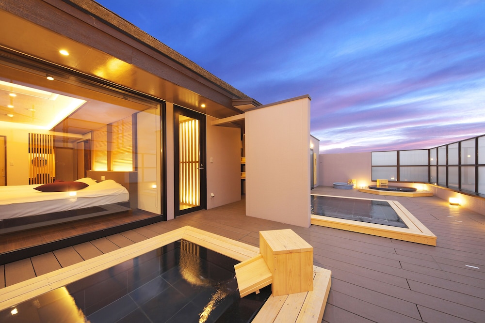 新露天風呂付客室 [金峰] ~ 3種の露天風呂とサウナ付客室 ~ 禁煙 バスルーム0 | 銘庭の宿 ホテル甲子園