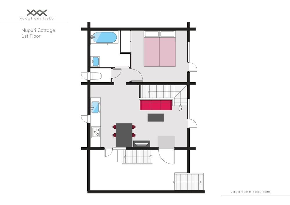 コテージ 1 ベッドルーム (+ Loft) フロアマップ0 | ヌプリコテージ
