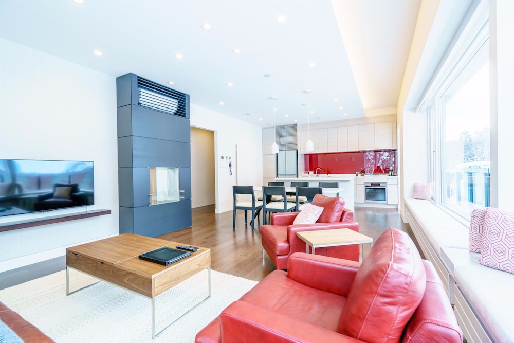 スーペリア コンドミニアム 1 ベッドルーム マウンテンサイド リビング エリア1 | マウンテンサイド白馬