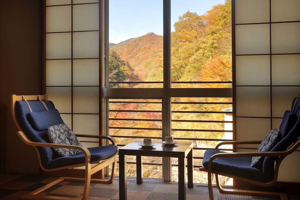 [曙] 和室10畳ラウンドダブルベッド (アウトバス) 禁煙 部屋からの景観1 | やまゆりの宿