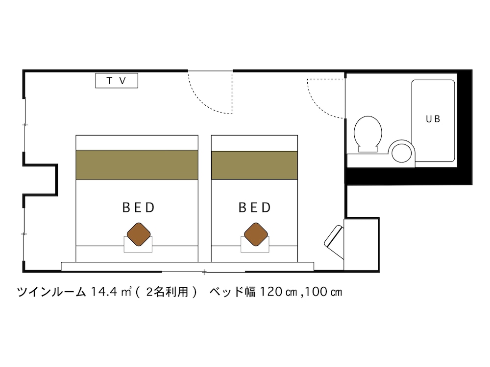 ツインルーム 禁煙 フロアマップ0 | ホテルエリアワン延岡