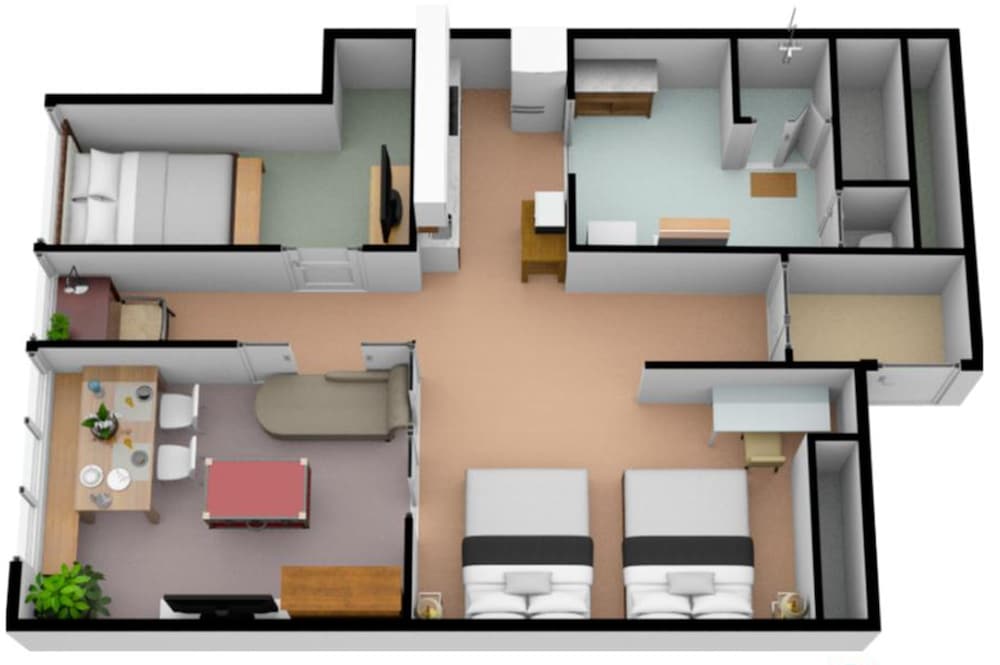 デラックス ルーム 1 ベッドルーム キッチン シティビュー フロアマップ0 | R&Run Kyoto serviced apartment & suites