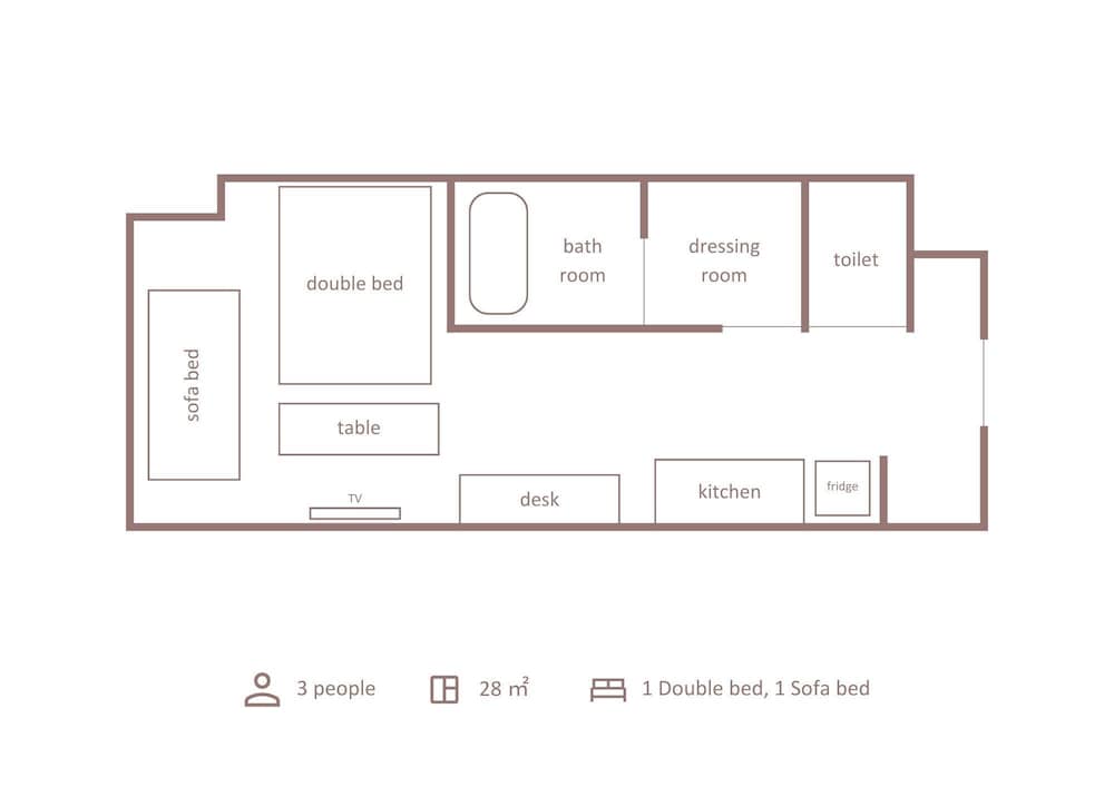 モデレートダブルルーム フロアマップ0 | Minn 十三