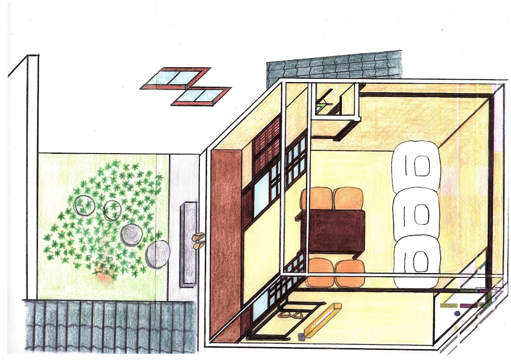 ギャラリー トリプルルーム 共用バスルーム フロアマップ0 | はる家 梅小路