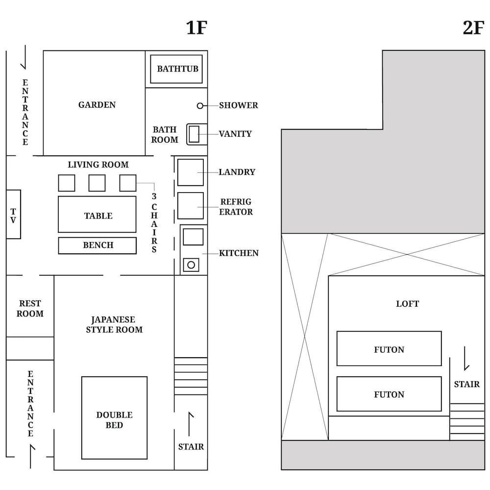 半露天風呂付き客室 フロアマップ0 | 宿ル KYOTO HANARE 和紙ノ宿