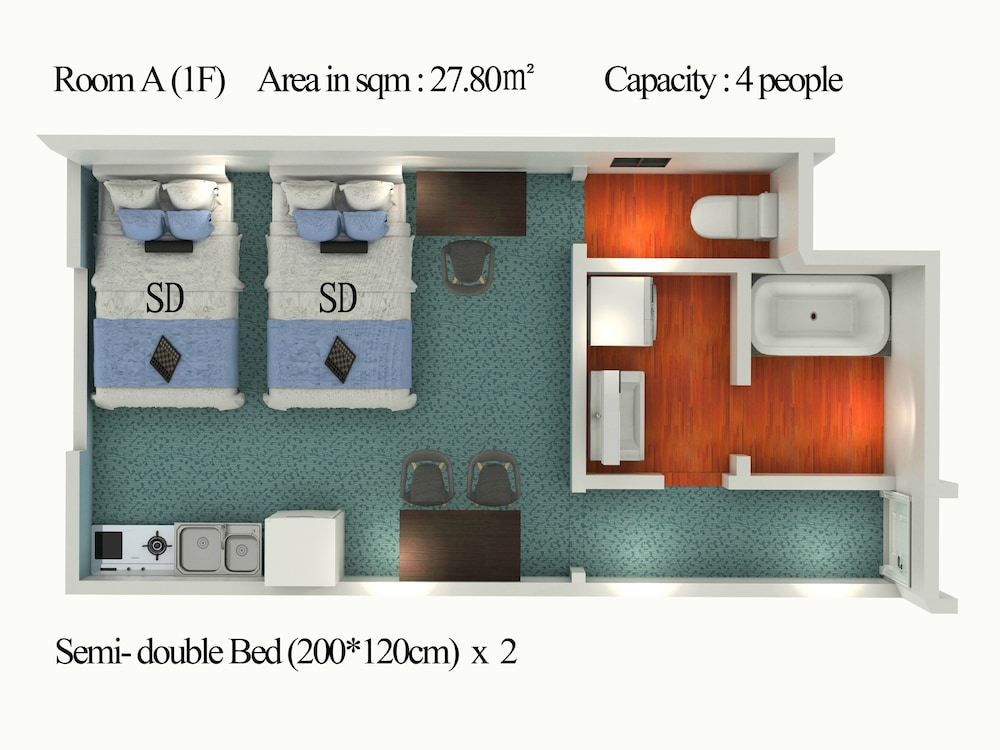 メゾネットアパートメント1F フロアマップ0 | Stay SAKURA Kyoto 東寺南 II