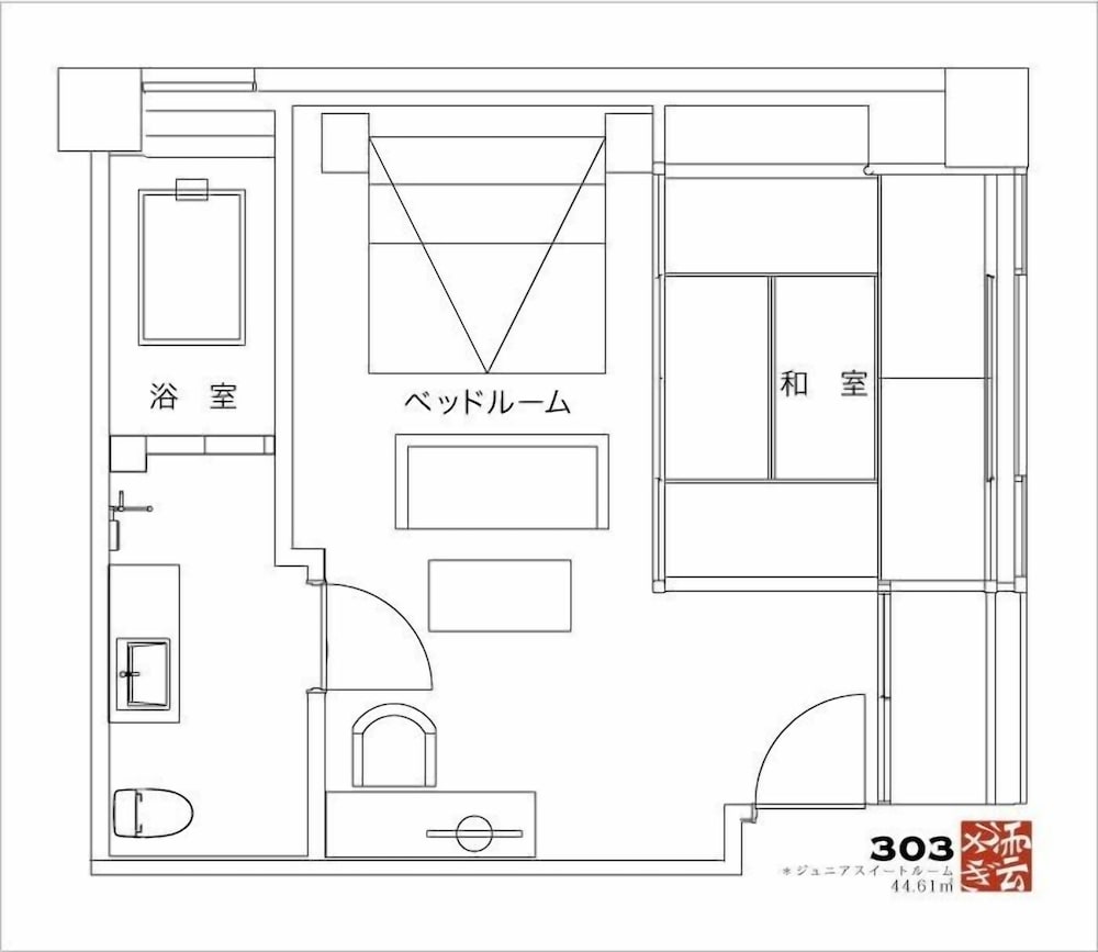 ジュニアスイートルーム（和室） フロアマップ0 | KIZASHI THE SUITE 京都祇園