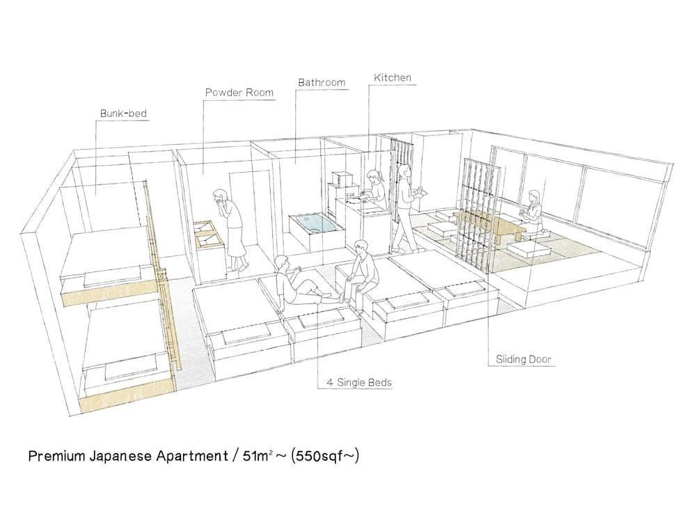 プレミアムジャパニーズアパートメント 客室2 | MIMARU東京 上野NORTH