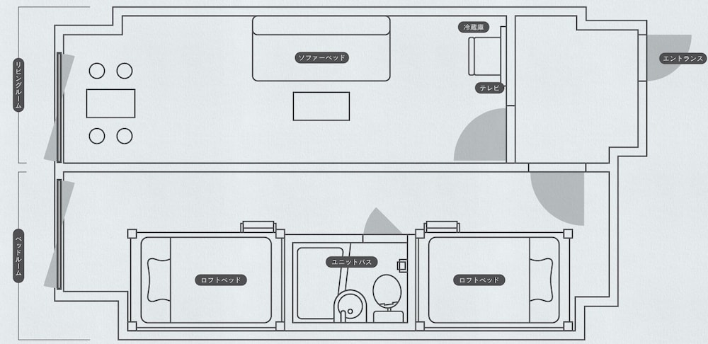 4人部屋 2段ベッド2台 客室2 | LINNAS Kanazawa