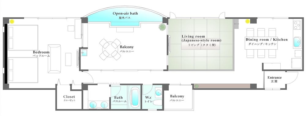 ヴィラスペシャルルーム キッチン付き オーシャン ビュー フロアマップ0 | ザ・ペリドット スマートホテル タンチャワード