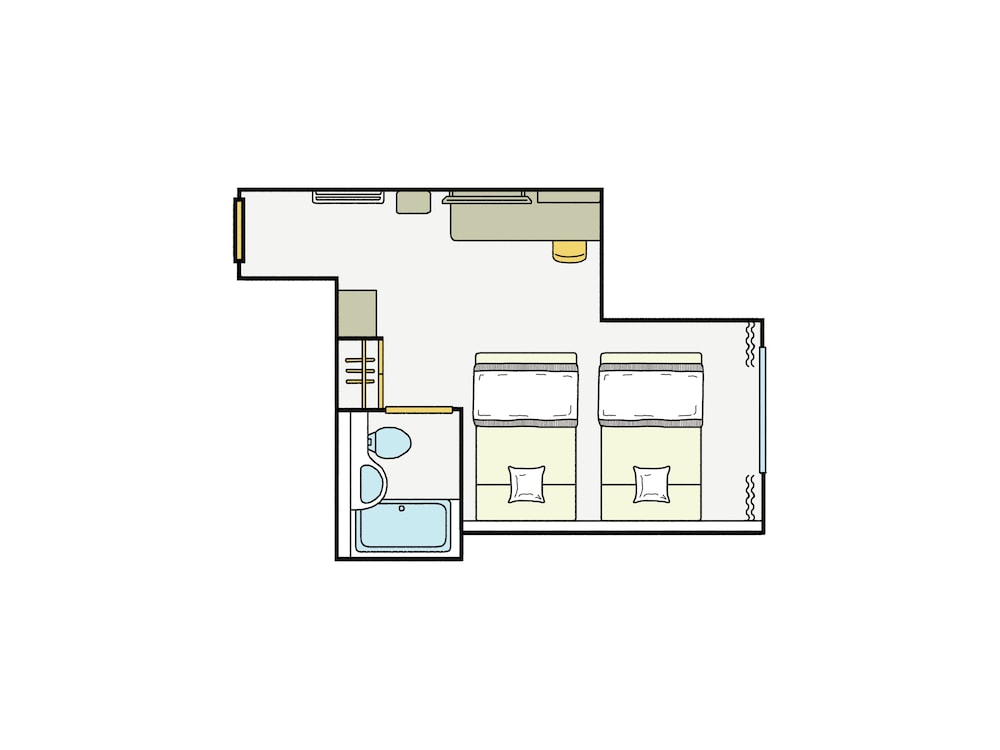 スーペリアツイン(バス付)禁煙 客室2 | 亀の井ホテル 彦根