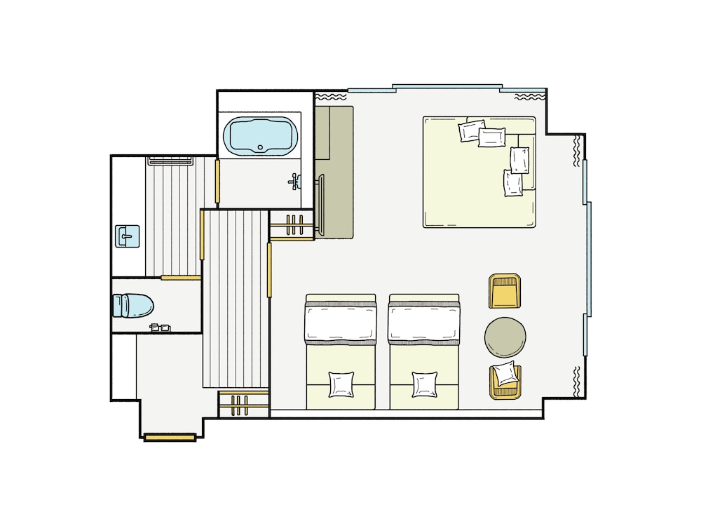 デラックスコーナービュー（バス付）禁煙 客室3 | 亀の井ホテル 彦根