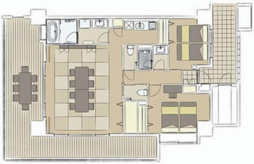 コーナーテラスルーム 定員1-4名 フロアマップ0 | リエッタ中山