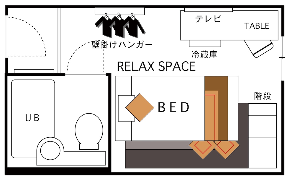 エコノミー ツインルーム フロアマップ0 | ホテルエリアワン北茨城