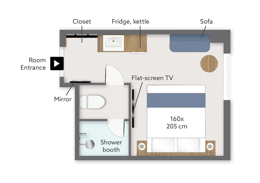 シティ ダブルルーム クイーンベッド 1 台 禁煙 フロアマップ1 | KABIN Koji