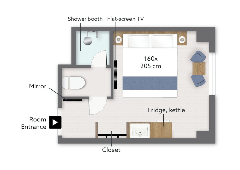 シティ ダブルルーム クイーンベッド 1 台 禁煙 フロアマップ0 | KABIN Koji