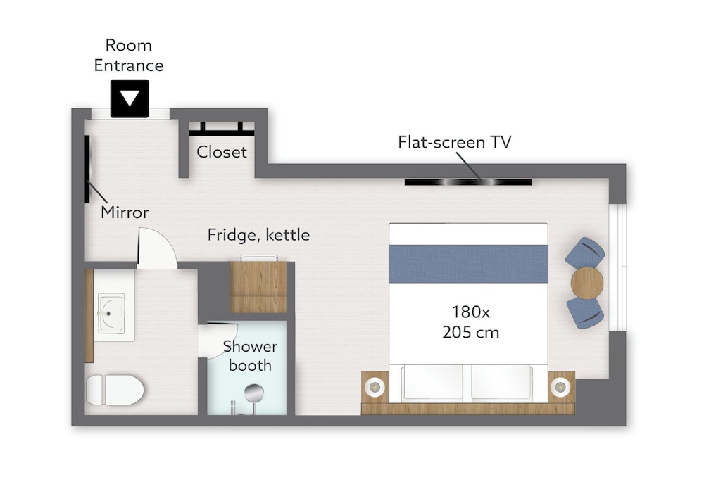 シティ ダブルルーム キングベッド 1 台 禁煙 フロアマップ1 | KABIN Koji