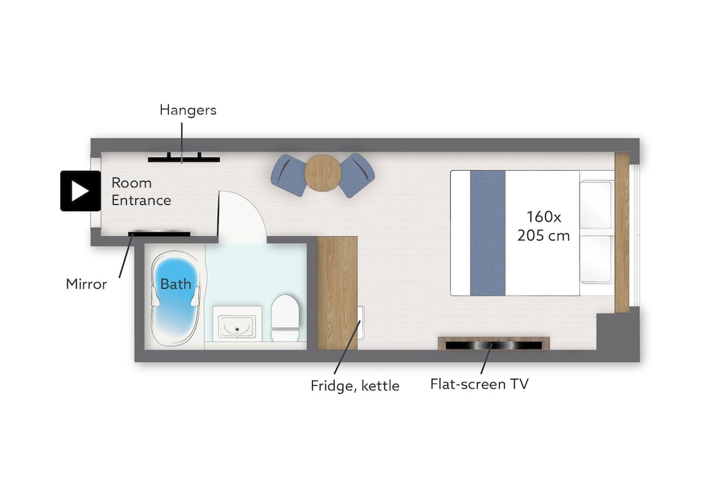 クラブ ダブルルーム クイーンベッド 1 台 禁煙 フロアマップ0 | KABIN Koji
