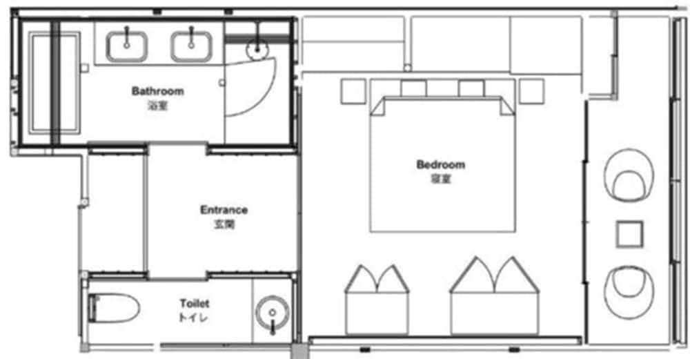 デラックス ダブルルーム キングベッド 1 台 客室3 | Nazuna 京都 御所